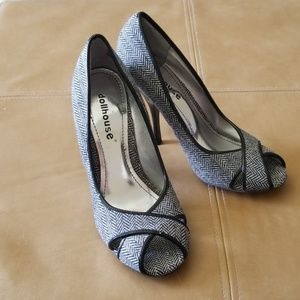 Dollhouse Shoes - Herringbone peep toe heel Dollhouse Shoes - Herringbone peep toe heel